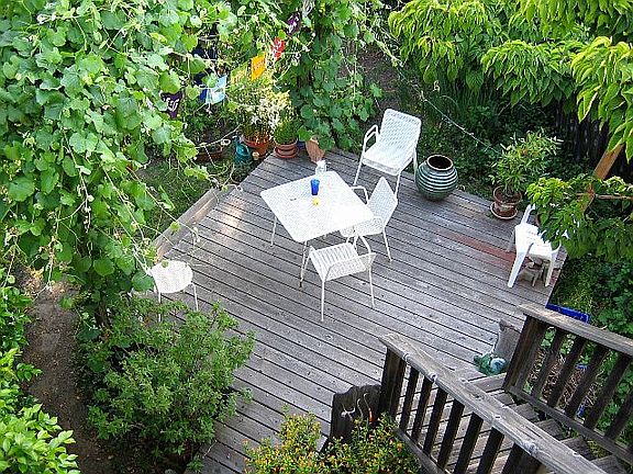Deck in garden