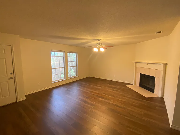 Family Room with Wood Burning Fireplace