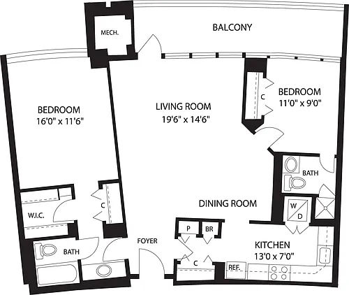 Floor plan 2 Bedrooms B