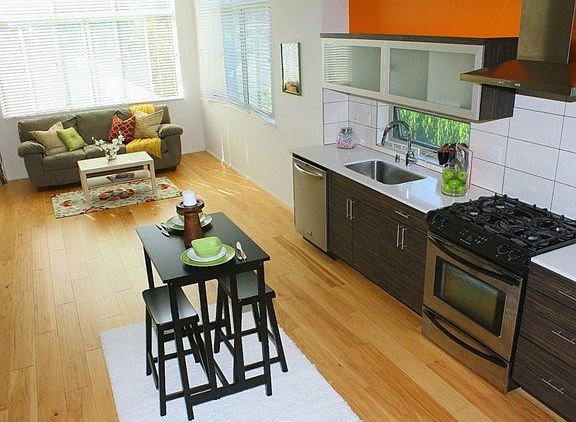 Welcome! Main living area includes beautiful kitchen and living