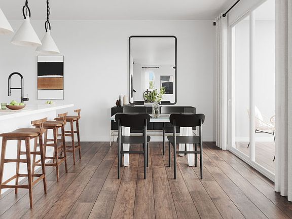 Open kitchen leading into cafe