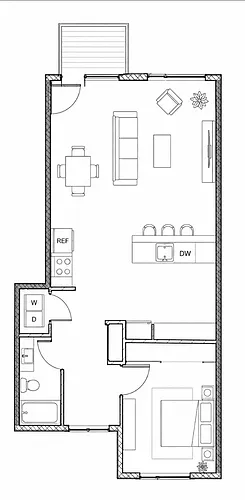 Floor plan Northwood North 1 Bed 1 Bath