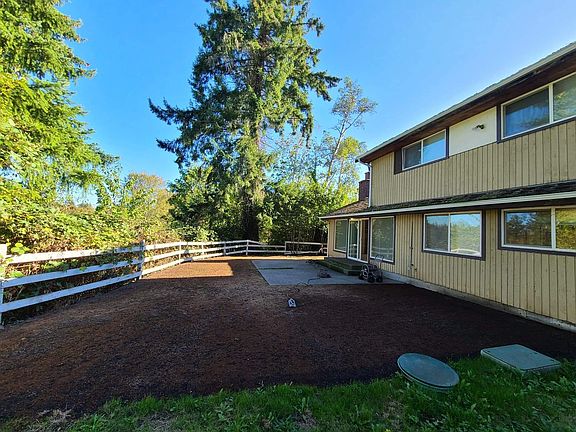 Backyard just reseeded; patio to enjoy outside