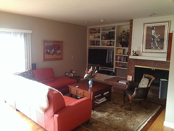 Living room with fireplace