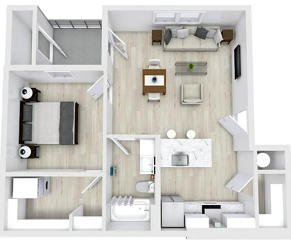 Floor plan 1 Bed 1 Bath Regular