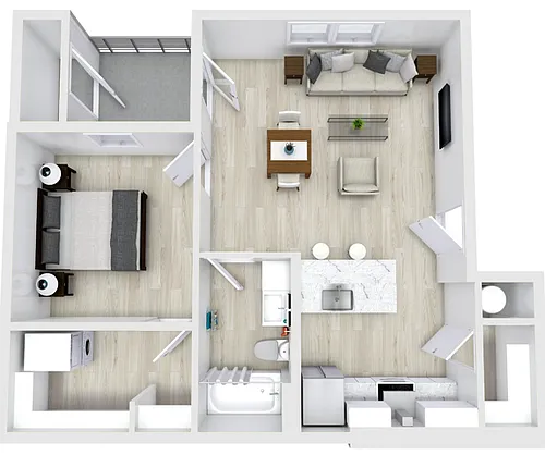Floor plan 1 Bed 1 Bath Regular