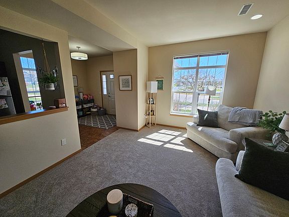 Living room with transom windows