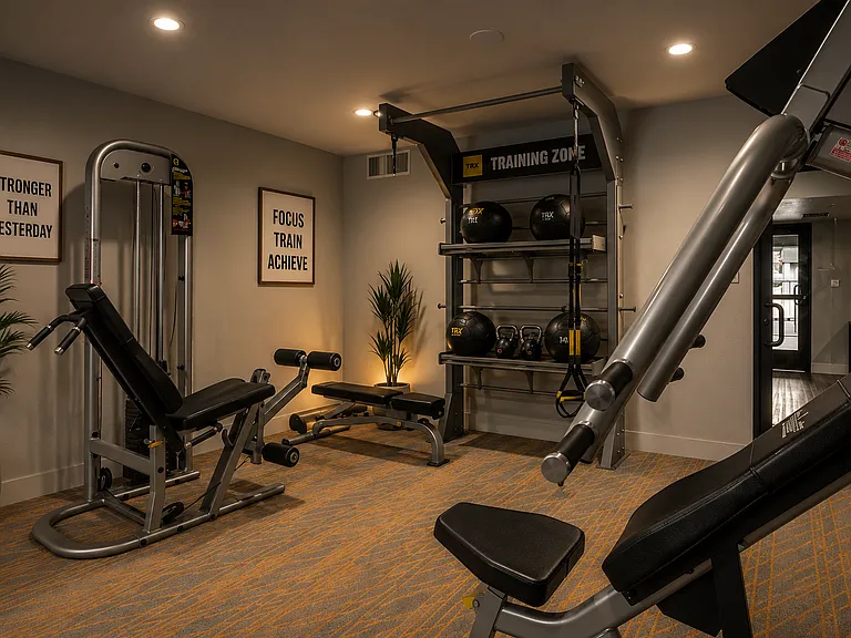 Modern gym with motivational posters
