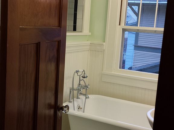 Upstairs bathroom from hall