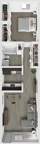 Floor plan One Bedroom One Bath