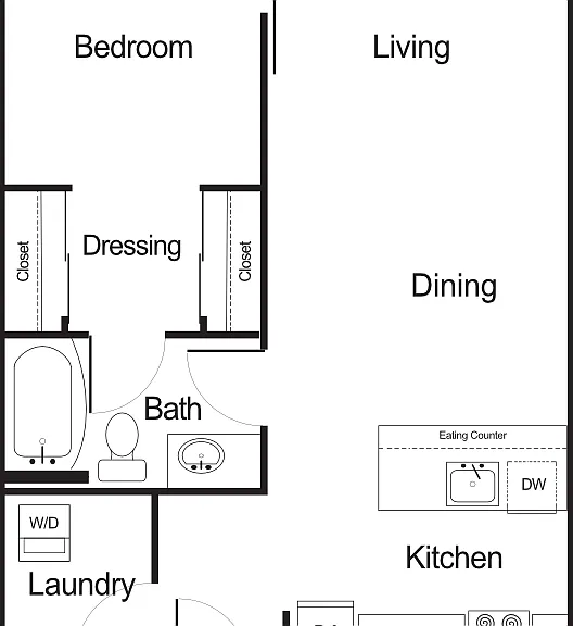 1 Bedroom Floorplan Diagram