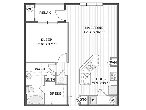 Floor plan 1X1-840