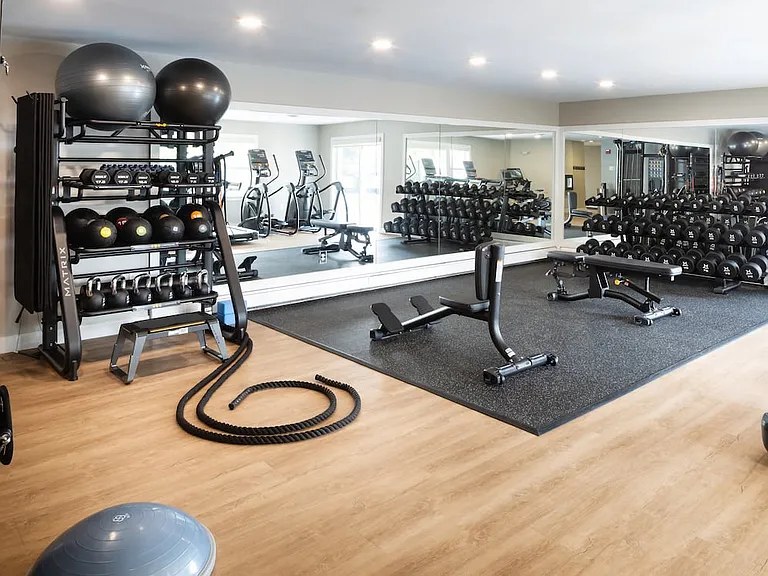 Fitness center with strength equipment