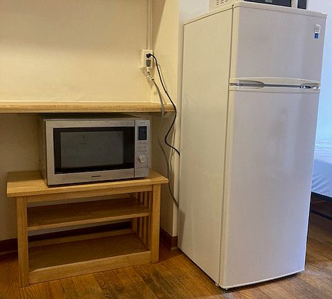 Convection-microwave oven and microwave above the refrigerator/freezer