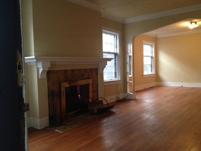 Huge living room with fireplace!