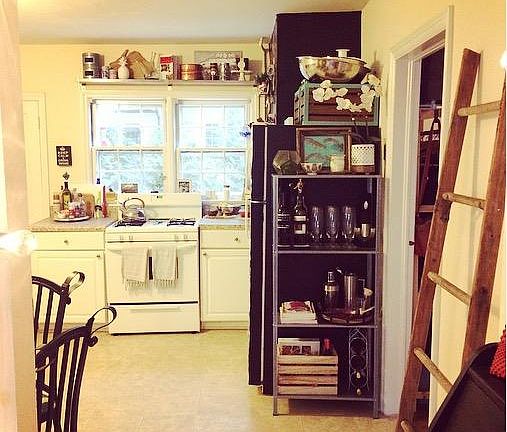 Looking into kitchen from living room
