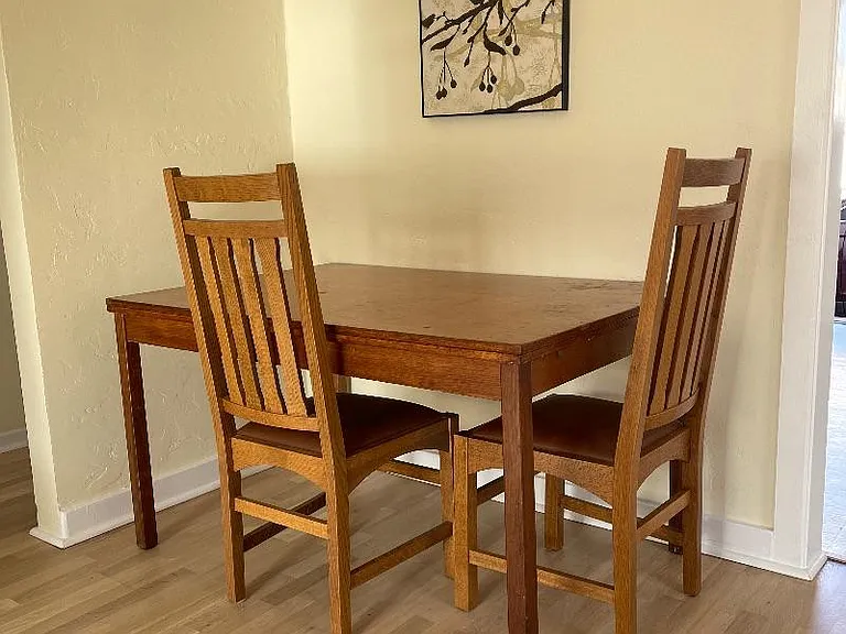 A cozy dining nook is a great spot to eat delicious meals.
