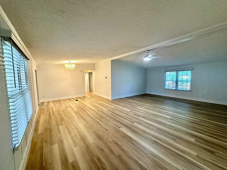 Large living room and dining area