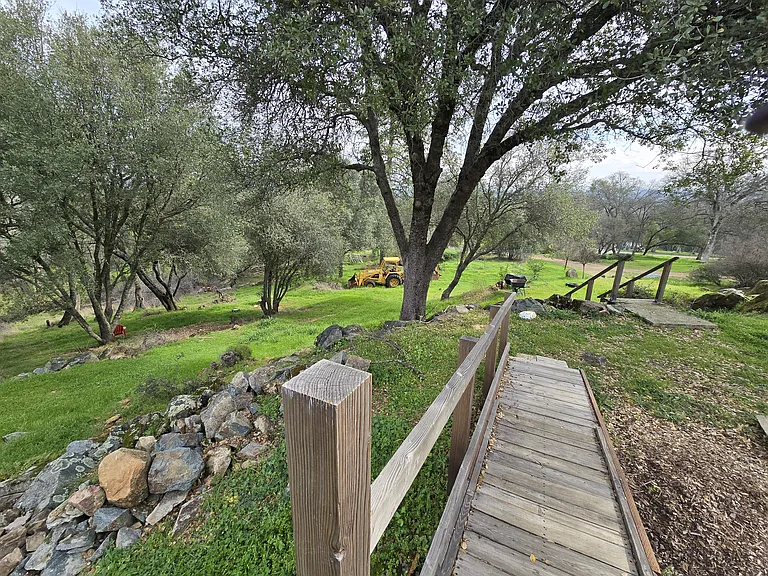 Ramp from patio area to parking area.