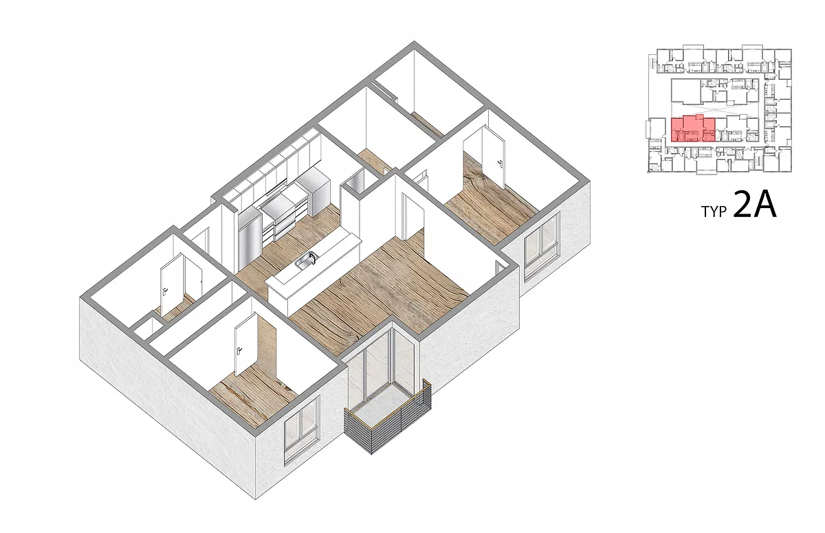 Floor plan 2 Bed + 2 Bath