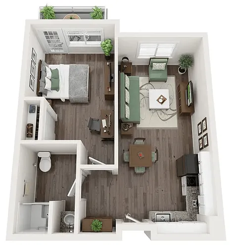 Floor plan 1X1 - B1