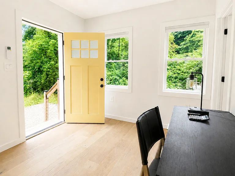 Office area near rear door overlooking Webatuck Creek