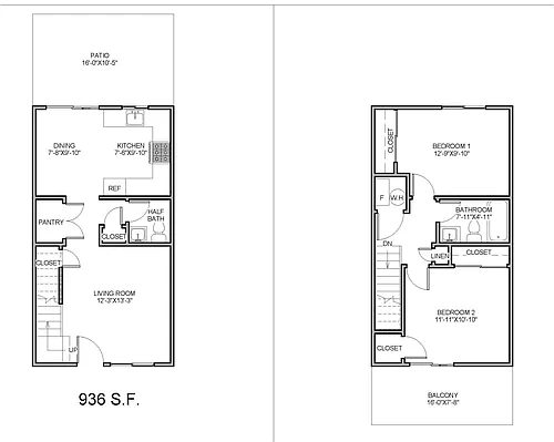 Floor plan 2x1.5THB