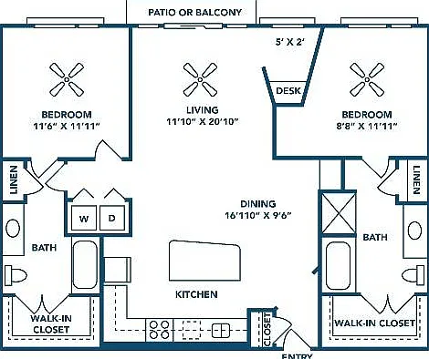 2 Bedroom | 2 Bath | 1177 SF 2 Bedroom | 2 Bath | 1177 SF