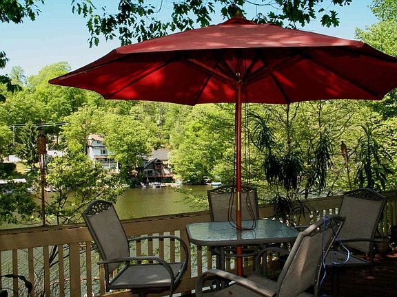 This deck is right off the living room and has a beautiful sunset view.
