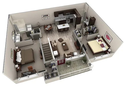 Floor plan 2 BR Grand Overlook