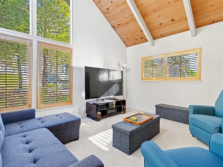 Living room with big screen TV