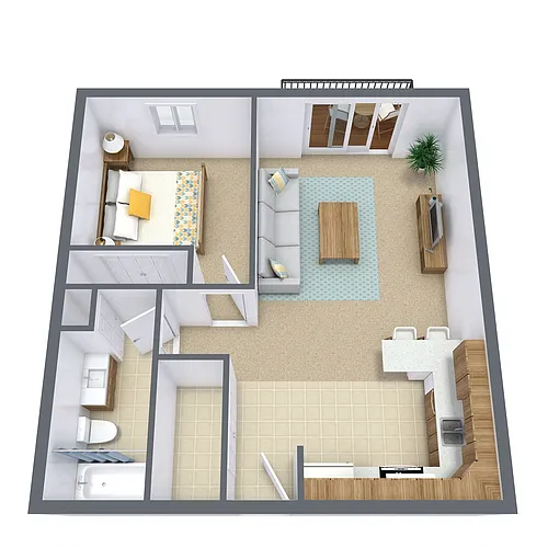 Floor plan One Bedroom 11A