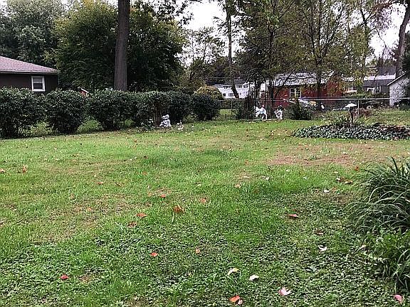 Large partially fenced yard