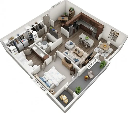 Floor plans are artist's rendering. All dimensions are approximate. Actual product and specifications may vary in dimension or detail. Not all features are available in every apartment. Prices and availability are subject to change. Floor plans are artist
