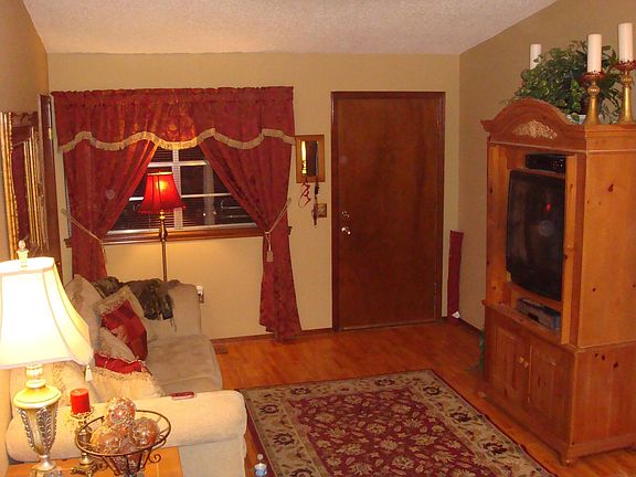 View from dining room into living room and front door