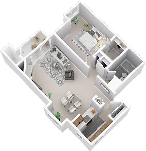 Floor plan 1 Bedroom 1 Bathroom