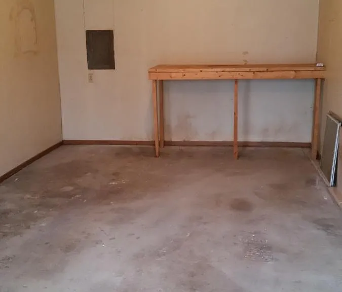 Extra deep one car garage.