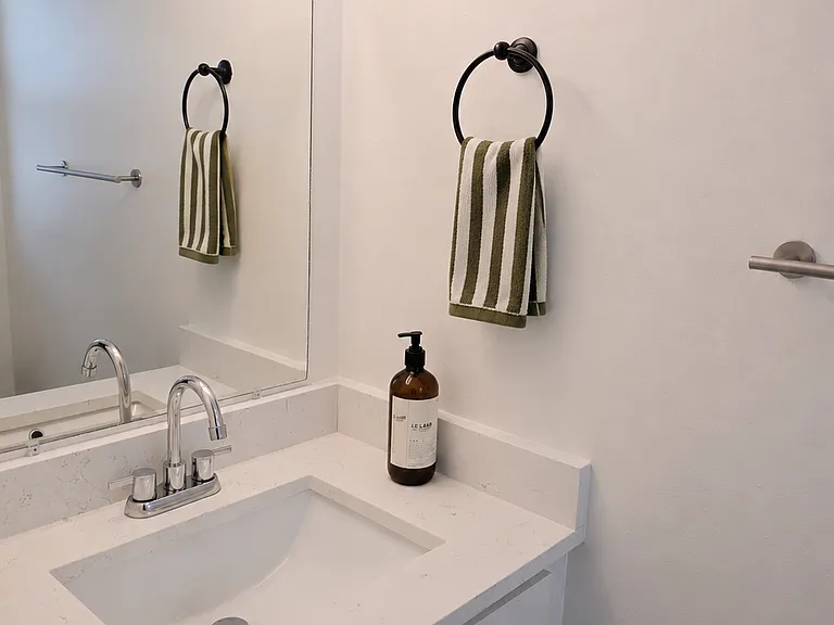Lofts have a downstairs powder room.