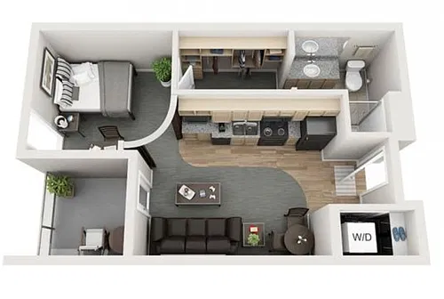 Floor plan 1X1 D