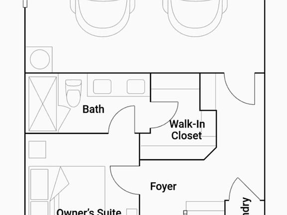 Floorplan with room dimensions (Floor 1-Downstairs) Master Bedroom/Bathroom; Laundry; and Garage