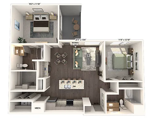 Floor plan B3-Unit-6-111
