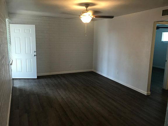 Extra large living room with security door.
