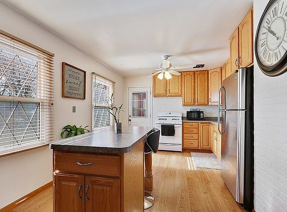 Really nice kitchen--the heart of a home.  Island stays. New appliances stay.
