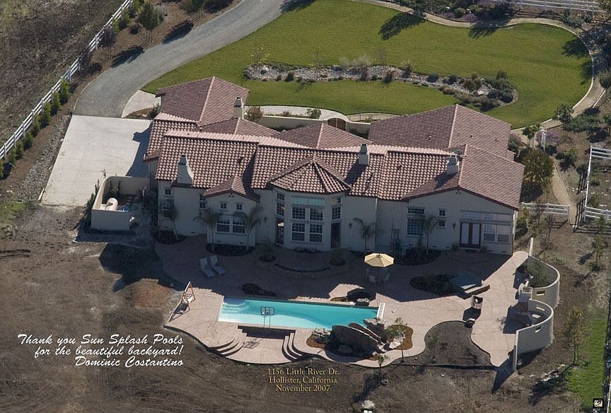Pool, slide, sunken jacuzzi