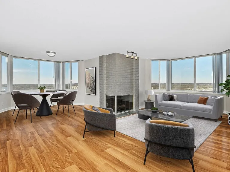 Two Bedroom Renovated Penthouse Living & Dining Area