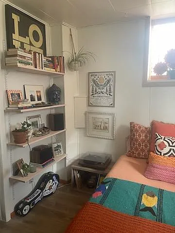 Main bedroom, with living room behind photographer.