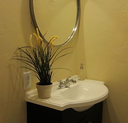 New Vanity, Fixtures, and Mirror