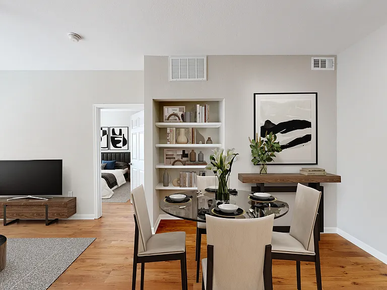 Open-concept dining that blends style with function. Open-concept dining that blends style with function.