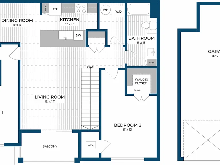 Floor Plan 2E | Seasons at Spring Street | Apartments in Mount Pleasant, WI Floor Plan 2E | Seasons at Spring Street | Apartments in Mount Pleasant, WI