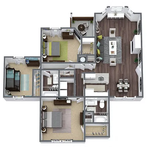 Floor plan C1: 3 Bed 2 Bath